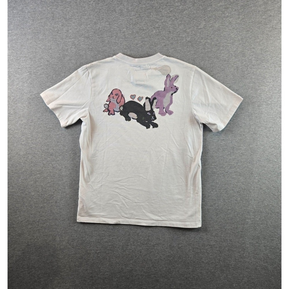 Marni x Flaminia Veronesi T Shirt Womens L White Watercolor Rabbit Embroidered‎